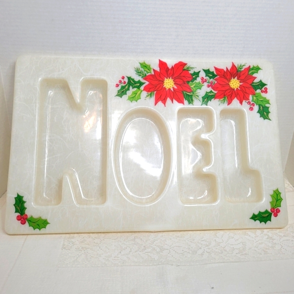 Vintage Noel Molded Plastic Serving Tray